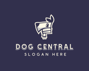 Winter Dog Scarf logo design