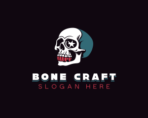 Skull Bone Halloween logo design