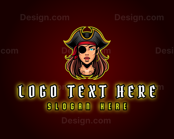 Woman Captain Pirate Logo