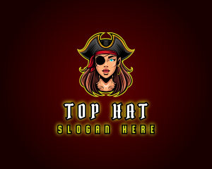 Woman Captain Pirate logo design