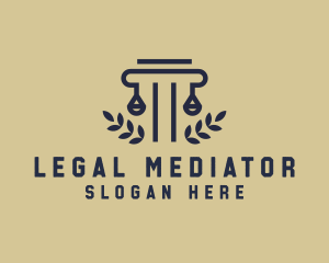 Legal Pillar Wreath logo design