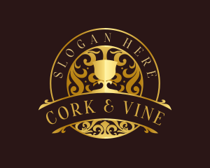 Elegant Wine Goblet  logo design