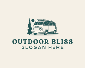 Retro Trailer Van logo design