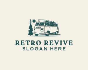 Retro Trailer Van logo design