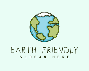 Quirky Sketch Earth logo design