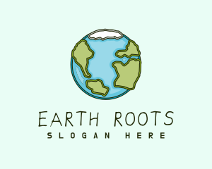 Quirky Sketch Earth logo design