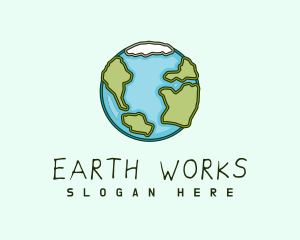 Quirky Sketch Earth logo design