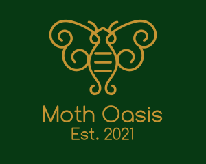 Gold Monoline Moth Bug logo