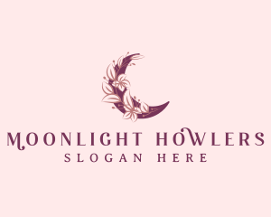 Floral Ornament Moon logo design