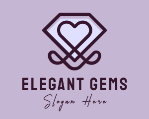 Luxury Diamond Heart logo design