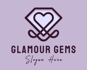 Luxury Diamond Heart logo design