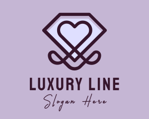 Luxury Diamond Heart logo design