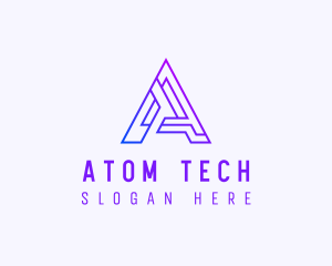 Cyber Tech Letter A logo design