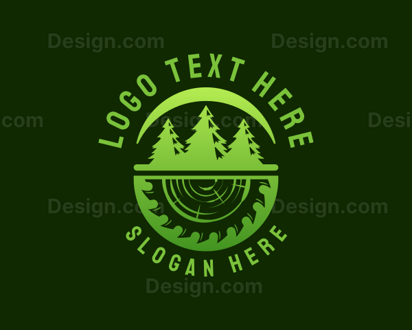 Tree Wood Sawmill Logo