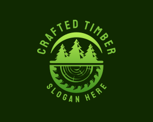 Tree Wood Sawmill logo design