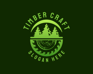 Tree Wood Sawmill logo design