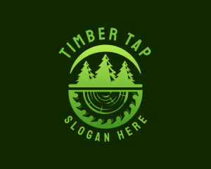 Tree Wood Sawmill logo design