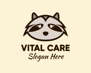 Sad Racoon Face Logo