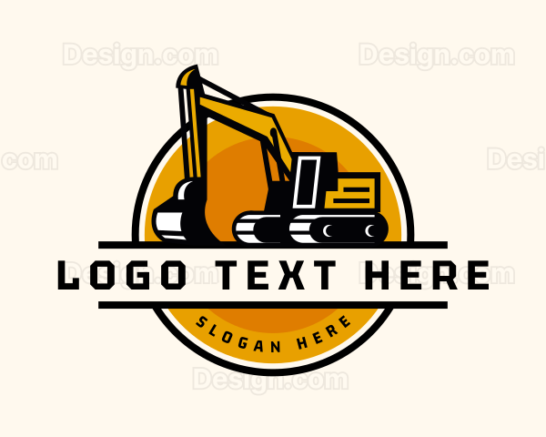 Excavator Construction Backhoe Logo