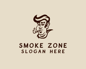 Cigarette Smoker Man logo design