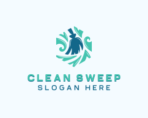 Clean Broom Housekeeping logo design