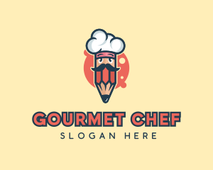 Pencil Chef Cook logo design