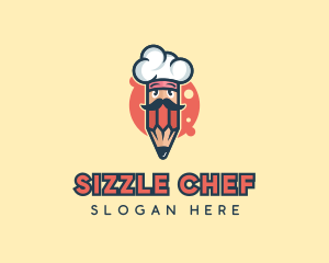 Pencil Chef Cook logo design