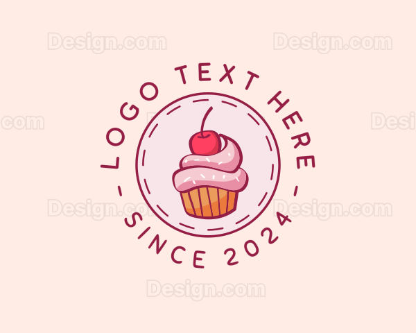 Sweet Cherry Cupcake Logo