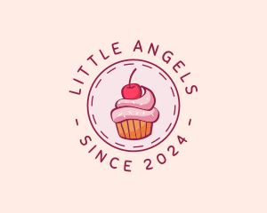 Cherry Cupcake Cake logo design