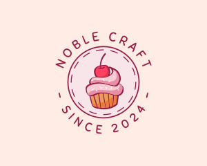 Cherry Cupcake Cake logo design