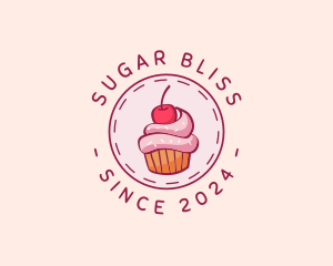 Cherry Cupcake Cake logo design