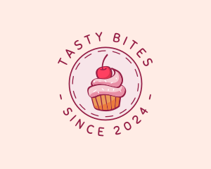 Cherry Cupcake Cake logo design