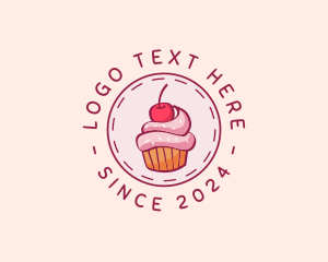 Sugar - Cherry Cupcake Cake logo design