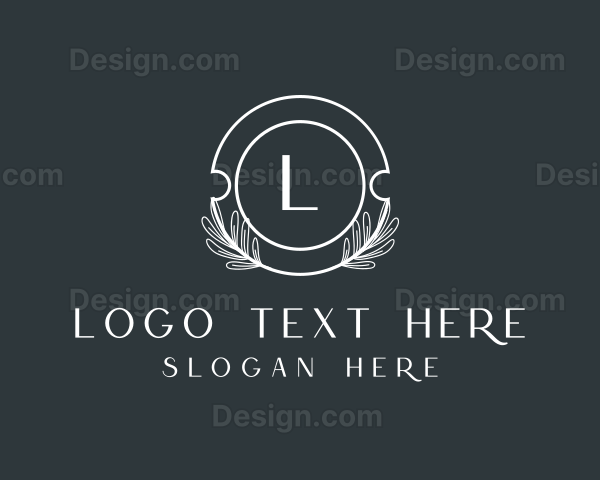 Organic Natural Leaf Wreath Logo