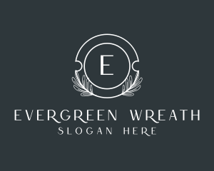 Organic Natural Leaf Wreath  logo design