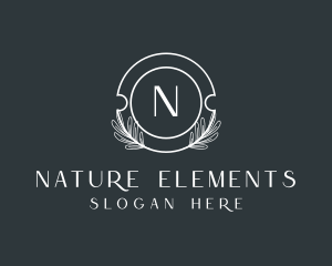 Organic Natural Leaf Wreath  logo design