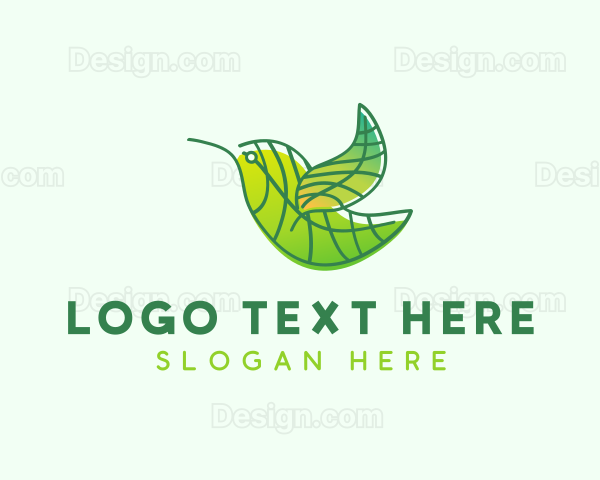 Green Leafy Bird Logo