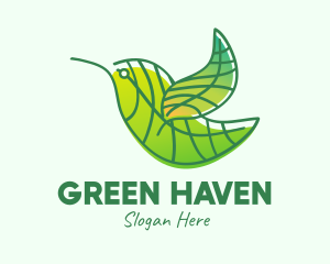 Green Leafy Bird logo