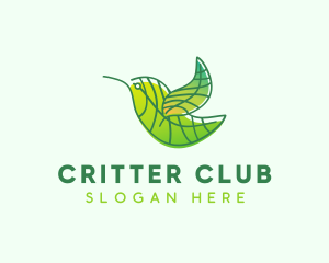 Green Leafy Bird logo design