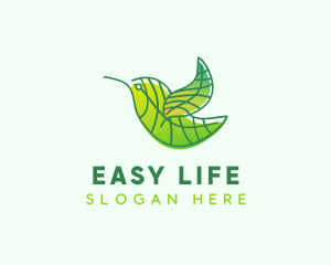 Green Leafy Bird logo design