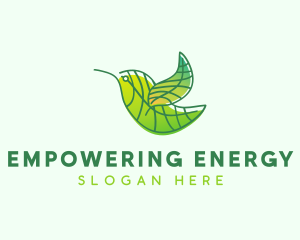 Green Leafy Bird logo design