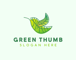 Green Leafy Bird logo design