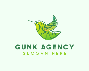 Green Leafy Bird logo design