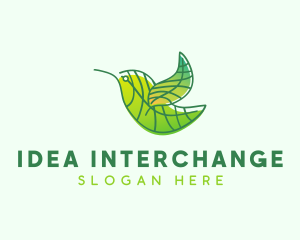 Green Leafy Bird logo design