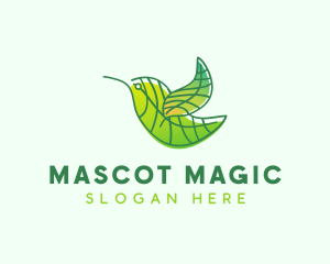 Green Leafy Bird logo design