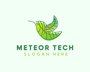 Green Leafy Bird logo design