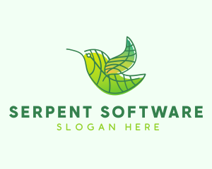 Green Leafy Bird logo design