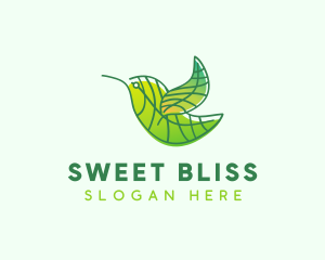 Green Leafy Bird logo design