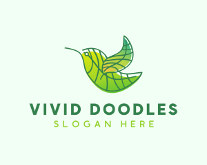 Green Leafy Bird logo design