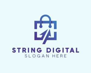 Digital Shopping Bag logo design